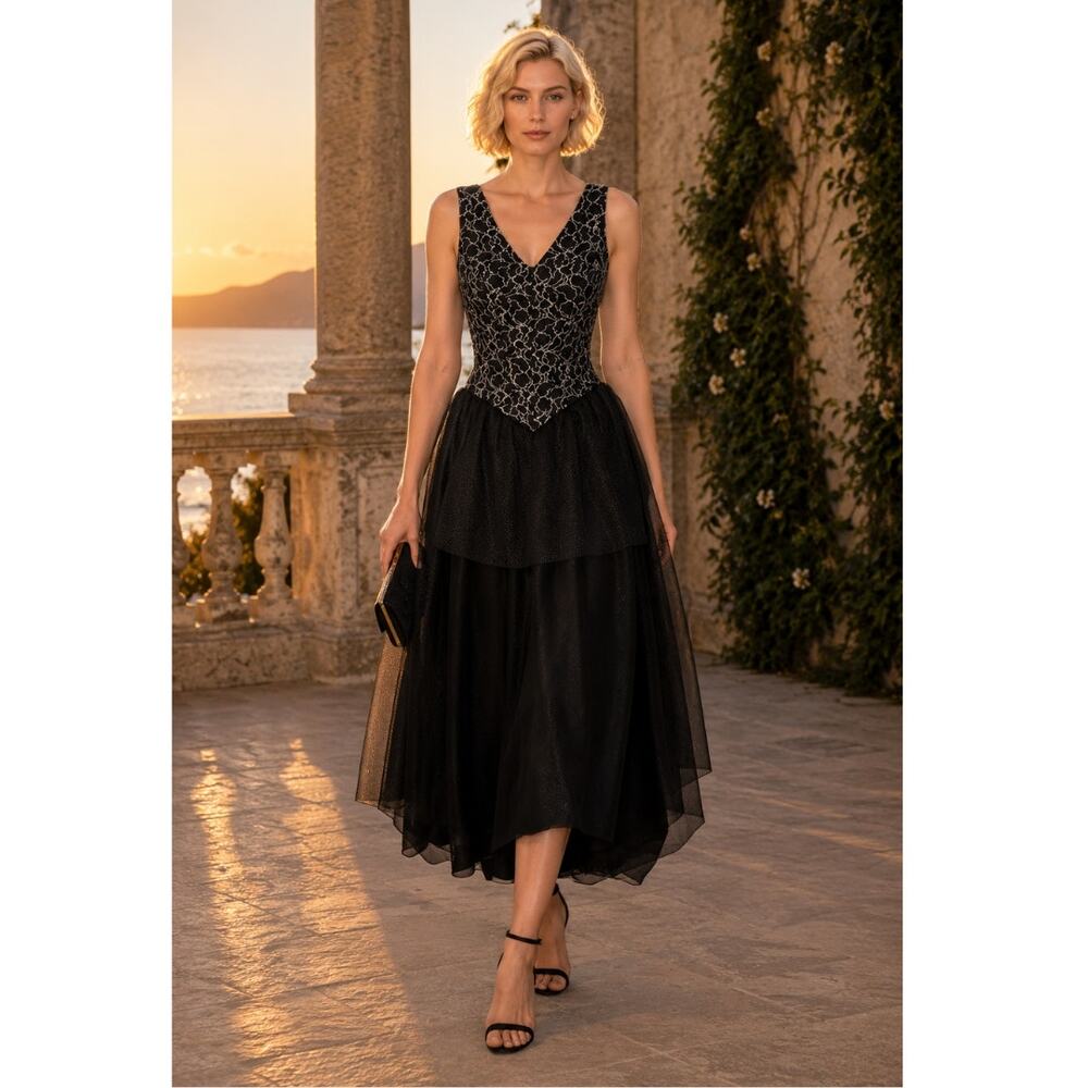 Vintage 1980s Scott McClintock Tulle Gown 6